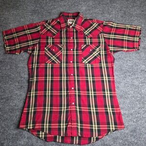 ELY‎ Cattleman Red Plaid Western Shirt Short Sleeve Cowboy Rodeo